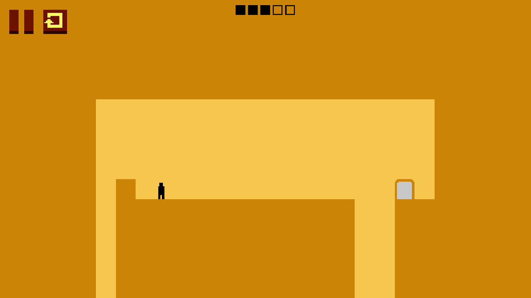 Vertikales Gameplay, bei dem du dich dem Ausgang näherst und dabei einer beweglichen Gefahr auf einer schmalen Plattform ausweichst.