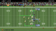 Retro Bowl-gameplay på second down med kasteruter vist før snappet.