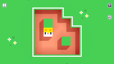 Level 7 van Longcat, waarin de kat verticaal is uitgerekt in een doolhofachtig puzzelgebied met een vierkant blok als obstakel.