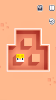 Level 6 van Longcat toont de kat in een compact puzzelplatform met twee vierkante gaten.