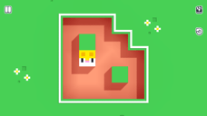 Level 7 van Longcat, waarin de kat verticaal is uitgerekt in een doolhofachtig puzzelgebied met een vierkant blok als obstakel.