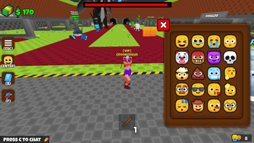 Sikat gameplay Brainrot dengan menu emote yang menampilkan reaksi tertawa, menangis, marah, dan emoji lainnya!